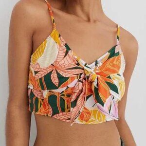 Aerie Floral Sleeveless Crop Top Multicolor Floral Print Size Medium